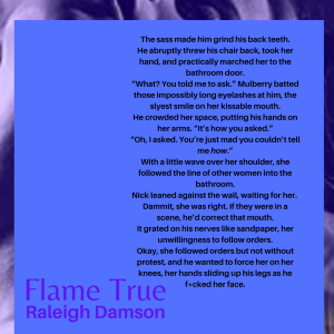 Flame True, teaser, Raleigh Damson