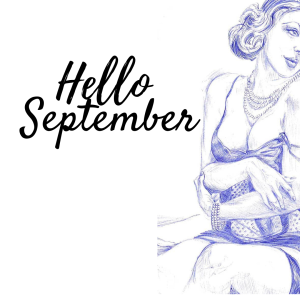 A ballpoint pen drawing of a pin up girl